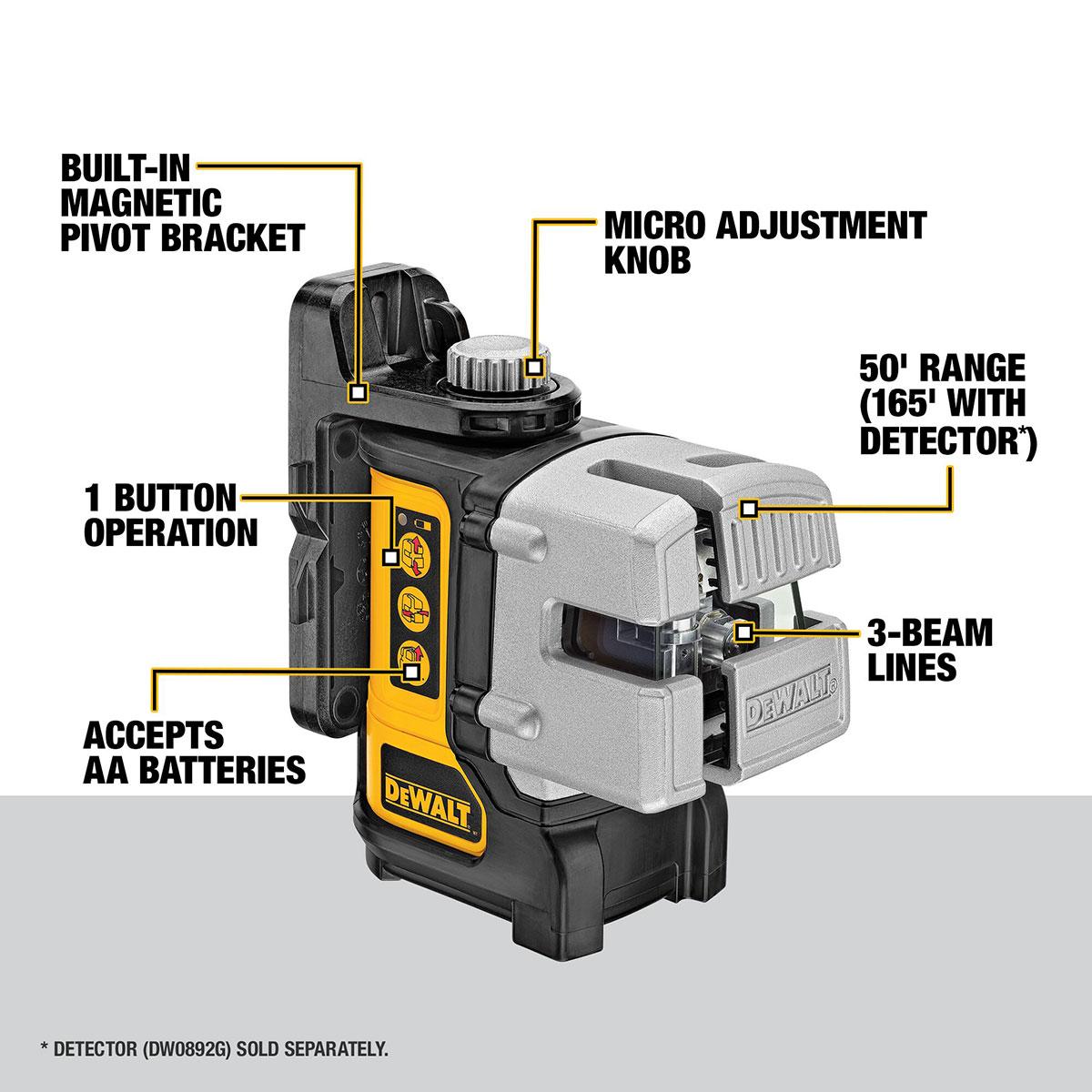 Niveau Laser Multiligne Dewalt DW089K – Neuf (déballé) – Laser Lignes Croisées