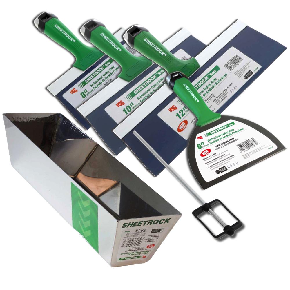 USG Sheetrock 4Piece Pro Series Knife Set with 12" Mud Pan