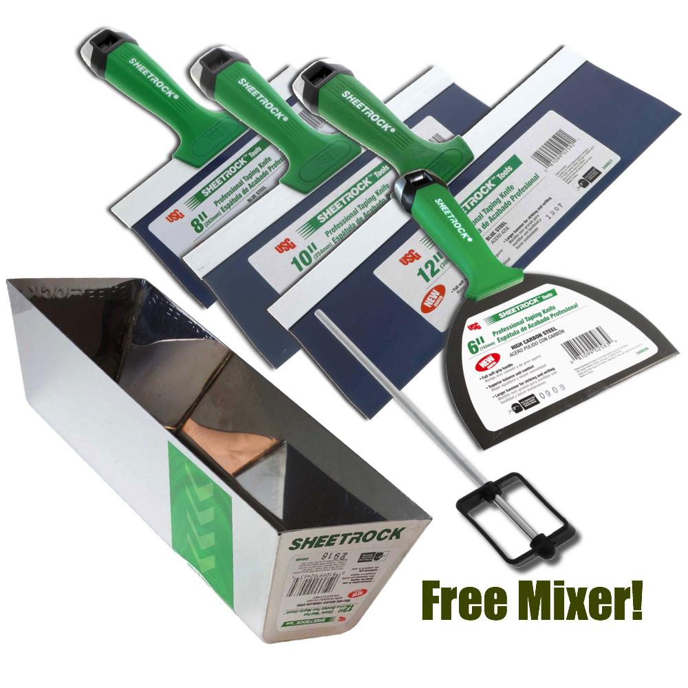USG Sheetrock 4Piece Pro Series Knife Set with 12" Mud Pan